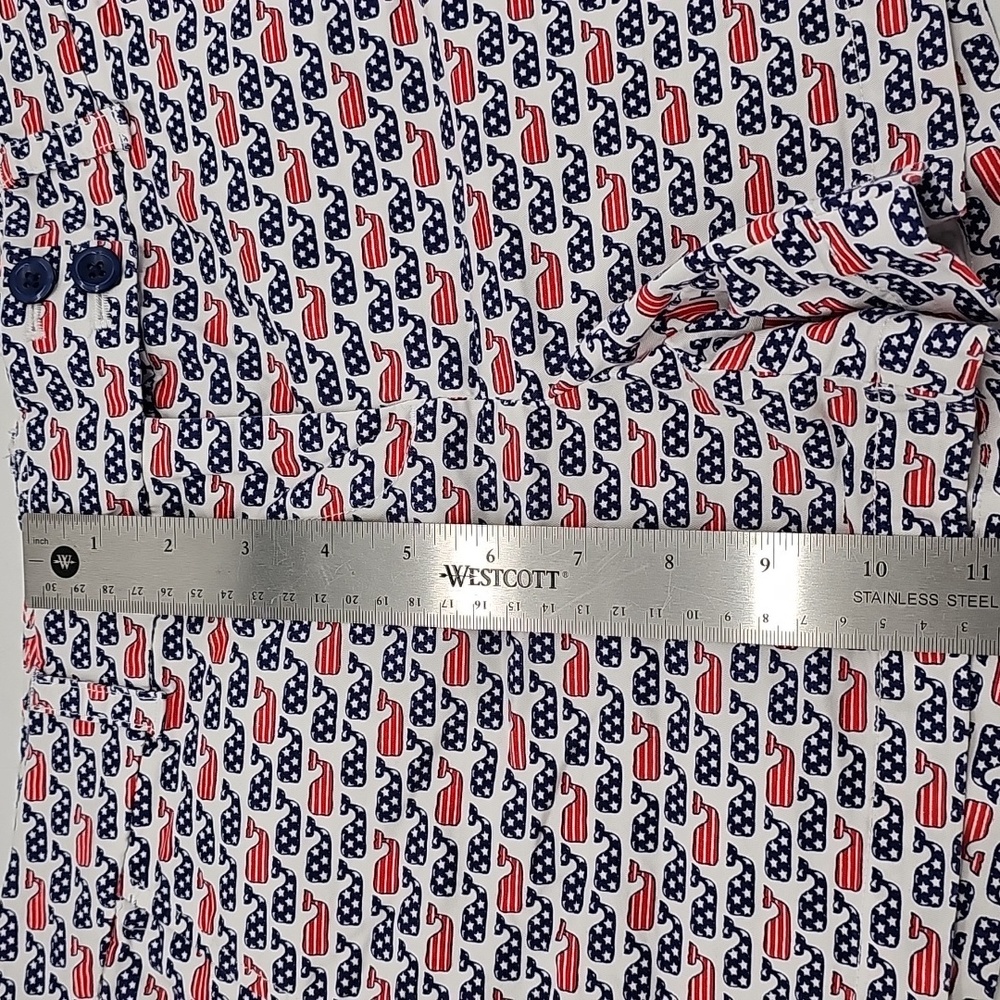 Vineyard Vines Red White Blue Patriotic USA Whale Shorts Stars Stripes Size 2 - Picture 4 of 8